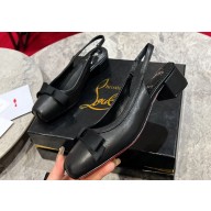 Christian Louboutin Heel 3cm Nappa leather Mamaflirt Sling Ballerinas Black 2024