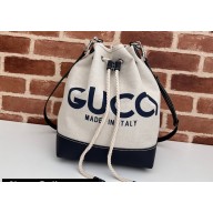 Gucci Small shoulder bag with Gucci print 772856 in Beige/Blue cotton linen canvas 2024