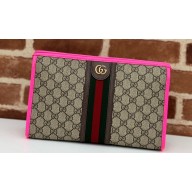 Gucci Web Ophidia GG Pouch Bag 598234 Beige/Fuchsia 2024