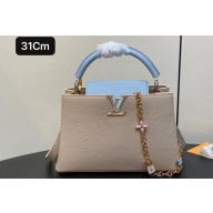 Louis Vuitton Lovelock chain Taurillon leather Capucines MM Bag Creamy 2024