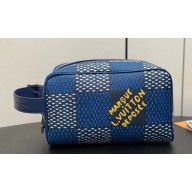 Louis Vuitton Damier Heritage canvas Locker Dopp Kit Bag N40747 Blue 2024