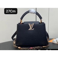 Louis Vuitton Lovelock chain Taurillon leather Capucines BB Bag M23950 Black 2024
