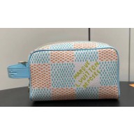 Louis Vuitton Damier canvas Locker Dopp Kit Bag Pistachio Green 2024