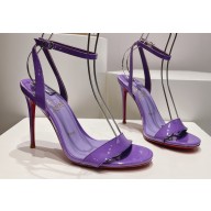 Christian Louboutin Heel 10cm Leather Loubigirl Sandals Patent Purple 2024