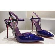 Christian Louboutin Heel 10.5cm Goldina Rain Pumps Patent Purple 2024