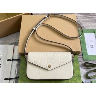 Gucci GG super mini shoulder bag 772794 leather White 2024