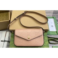 Gucci GG super mini shoulder bag 772794 leather Rose Beige 2024