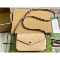 Gucci GG super mini shoulder bag 772794 leather Beige 2024