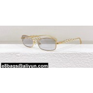 Chanel Metal & Strass Rectangle Sunglasses A71584 CH9567B 01 2024