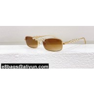 Chanel Metal & Strass Rectangle Sunglasses A71584 CH9567B 04 2024
