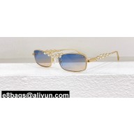 Chanel Metal & Strass Rectangle Sunglasses A71584 CH9567B 06 2024