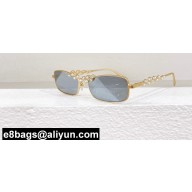 Chanel Metal & Strass Rectangle Sunglasses A71584 CH9567B 07 2024