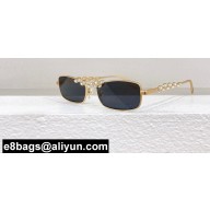 Chanel Metal & Strass Rectangle Sunglasses A71584 CH9567B 08 2024