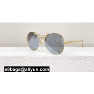 Chanel Metal & Strass Pilot Sunglasses A71582 CH9566B 07 2024