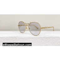 Chanel Metal & Strass Pilot Sunglasses A71582 CH9566B 08 2024