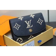 Louis Vuitton Monogram Empreinte leather Emilie Wallet M60688 Black 2024