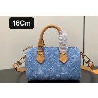 Louis Vuitton Monogram Denim Nano Speedy Bag M11212 Sky Blue 2024