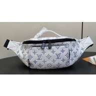 Louis Vuitton Monogram Shadow calf leather Rush Bumbag M25227 White / Navy Blue 2024