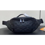 Louis Vuitton Monogram Shadow calf leather Rush Bumbag M47058 Black 2024
