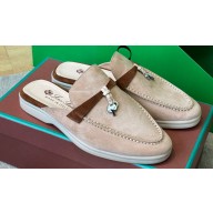 Loro Piana Babouche Charms Walk Suede Women/Men slipper Loafers Beige 2024