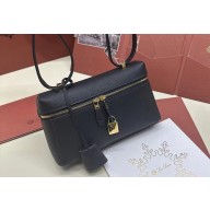 Loro Piana Extra Pocket L19 Pouch with New lock charms in Grained Calfskin Dark Royal Blue 2024