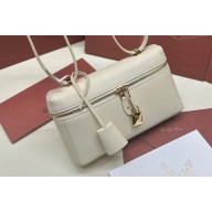 Loro Piana Extra Pocket L19 Pouch with New lock charms in Smooth Calfskin White 2024