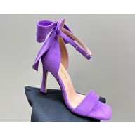 Dior Heel 10cm Mlle Dior Heeled Sandals in Suede Purple with Bow 2024