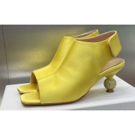 Dior Heel 5.5cm LA CIGALE Ankle Boots in Velvet Yellow with Crystal Ball 2024