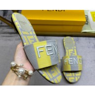 Fendi Signature slides Canvas Fabric Yellow 2024