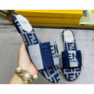 Fendi Signature slides Canvas Fabric Blue 2024