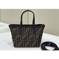 Fendi Roll Mini Bag Brown FF jacquard 2024