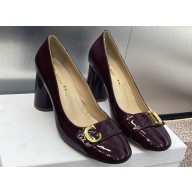 Dior Heel 8.5cm C'est Pumps in Patent Calfskin Burgundy 2024