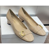 Dior Heel 3.5cm C'est Pumps in Patent Calfskin Beige 2024