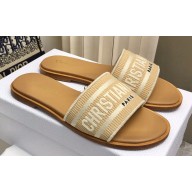 Dior Dioriviera Dway Slides in Natural Raffia and White Embroidered Cotton 2024