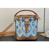 Louis Vuitton Monogram Tiles canvas Nano Noé Bag M83620 LV By The Pool Lagoon Blue 2024