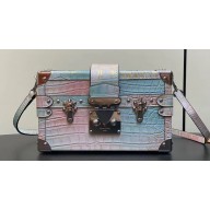 Louis Vuitton Petite Malle Bag M82002 Croco Pattern Pink 2024