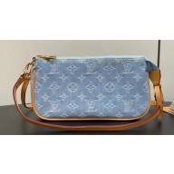 Louis Vuitton Monogram Denim Pochette Accessoires Mila Bag M82962 LV By The Pool Sky Blue 2024