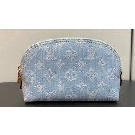Louis Vuitton Monogram Denim Pochette Cosmétique PM Bag M83616 LV By The Pool Sky Blue 2024