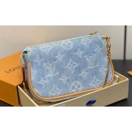 Louis Vuitton Monogram Denim Mini Pochette Accessoires Bag M82960 LV By The Pool Sky Blue 2024