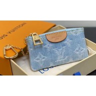 Louis Vuitton Monogram Denim Key Pouch M82961 LV By The Pool Sky Blue 2024