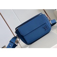 Louis Vuitton Cowhide leather Pilot Wearable Wallet Bag Blue 2024