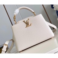Louis Vuitton Taurillon leather Capucines BB Bag M24698 Quartz White 2024
