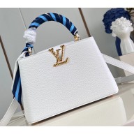 Louis Vuitton Taurillon leather Capucines BB Bag M24673 Snow White 2024