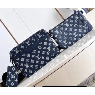 Louis Vuitton Monogram Shadow leather Trio Messenger Bag M24753 Ink Blue 2024