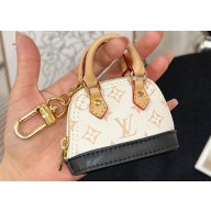 Louis Vuitton Micro Alma Bag Charm and Key Holder Beige/Black