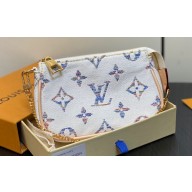 Louis Vuitton Monogram jacquard fabric Mini Pochette Accessoires Bag Multicolor Beige 2024