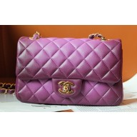 Chanel Gradient Lambskin & Gold-Tone Metal Small Classic Flap Handbag Purple 2024