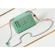 Chanel Lambskin, Resin & Gold-Tone Metal Clutch with Chain Bag AP3213 Green 2024