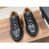 Ermenegildo Zegna Tiziano Men's Leather Low-Top sneakers Black 2024