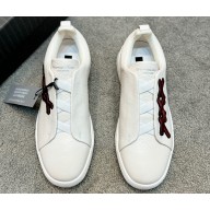 Ermenegildo Zegna Triple Stitch™ deerskin Men's sneakers off white/Red 2024